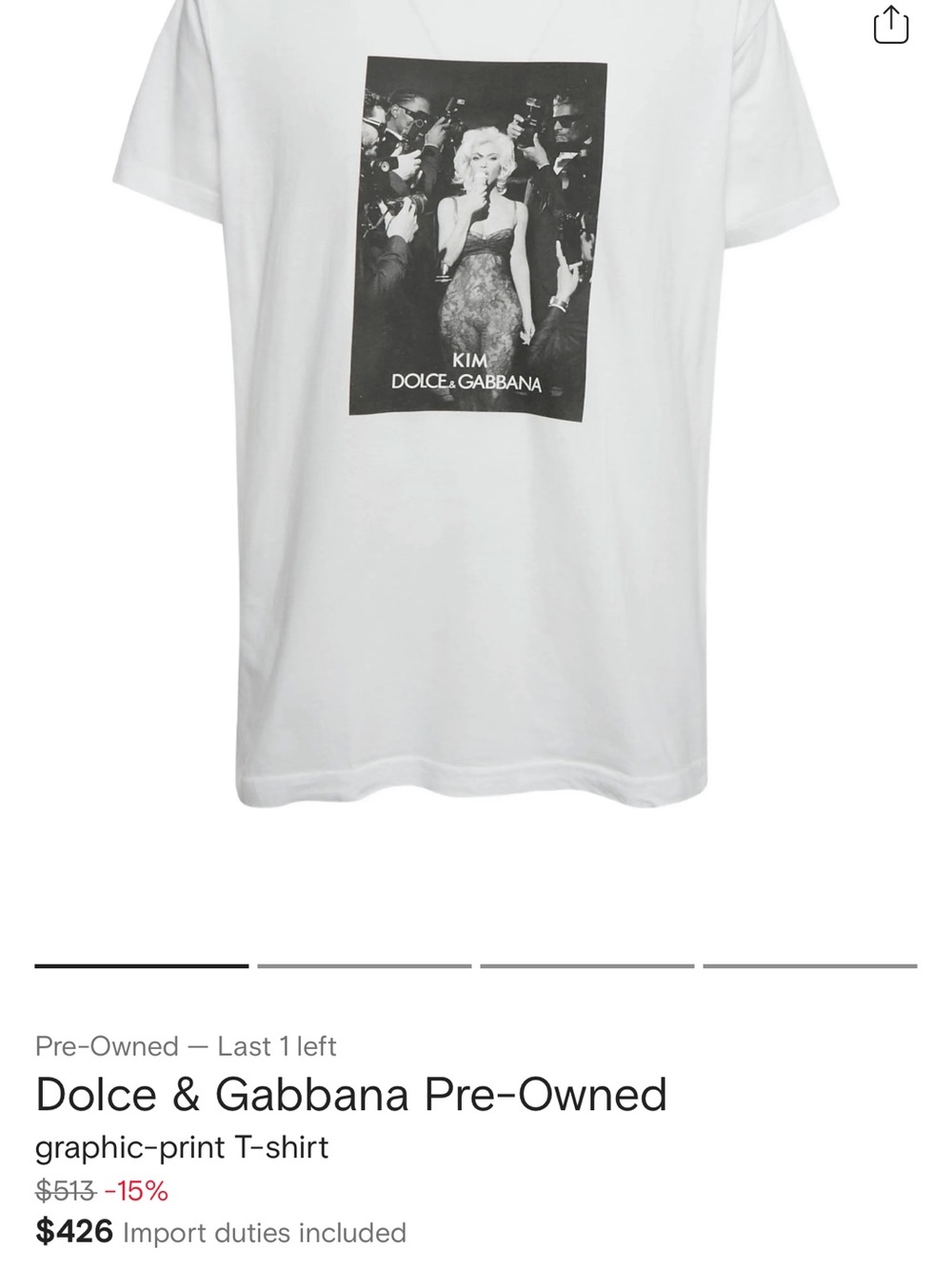Dolce & Gabbana White Tee with Black Photo Print